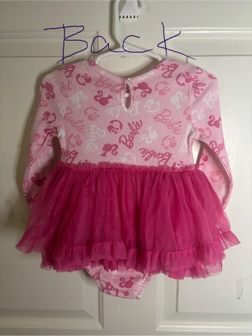 Barbie Pink & Hot Pink Logo Tulle Skirt Bodysuit